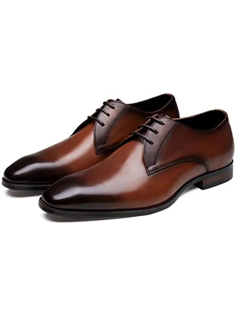 Men's Dress Shoes Leather Wingtip Formal Oxford Shoes Brogue Retro Derby Shoes